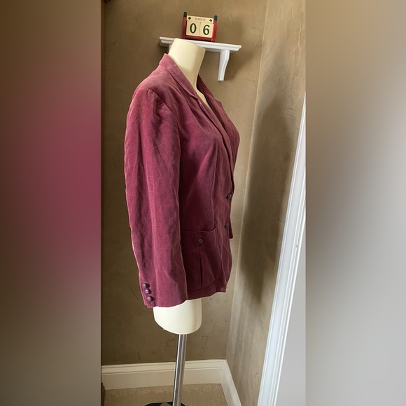 Vintage "Changing Scene" Women's Velvet Blazer Burgundy / Wine/ plum size M - Picture 2 of 13